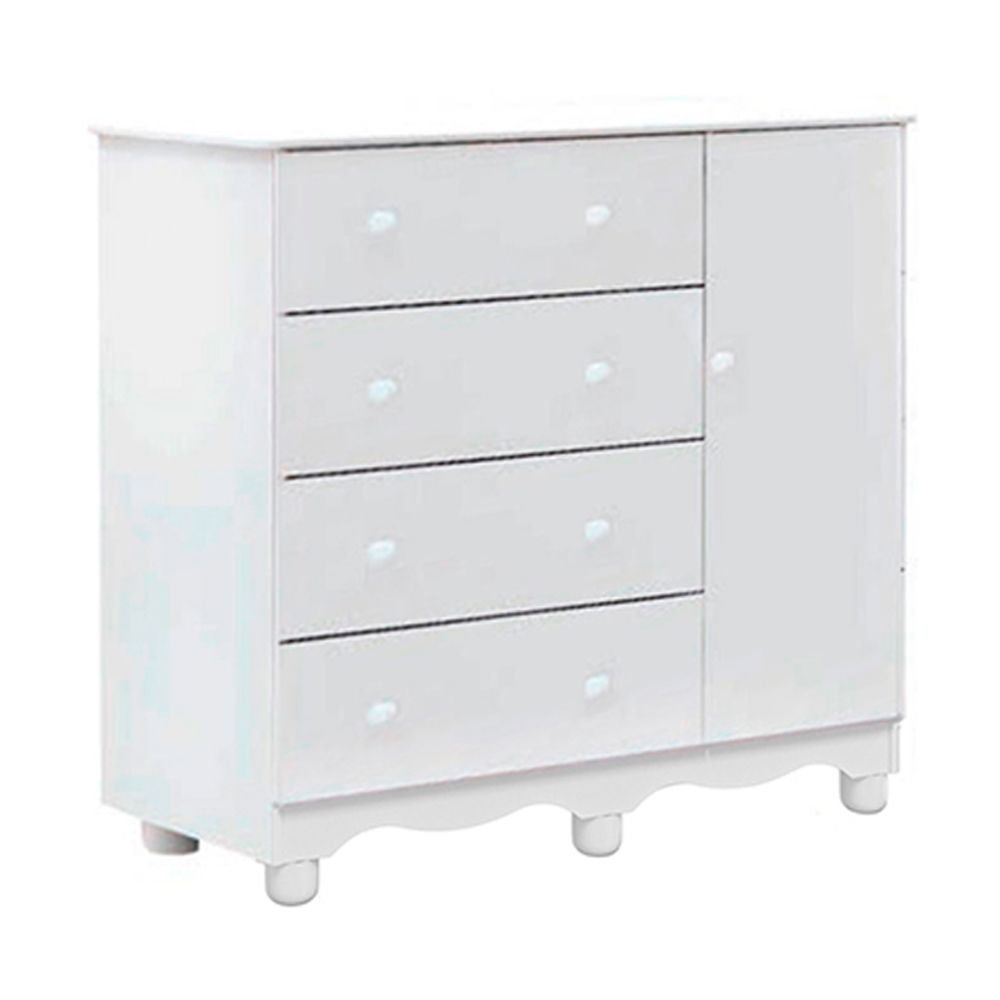 Cômoda Infantil 1 Porta 4 Gavetas 100% MDF Mimo - 2