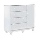 Ver imagem 2 de Cômoda Infantil 1 Porta 4 Gavetas 100% MDF Mimo Espresso Móveis Branco Brilho