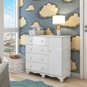 Ver imagem 1 de Cômoda Infantil 1 Porta 4 Gavetas 100% MDF Mimo Espresso Móveis Branco Brilho