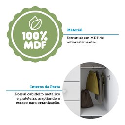 Cômoda Infantil 1 Porta 4 Gavetas 100% MDF Mimo - 11