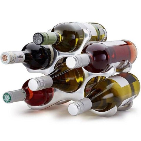 Adega Rack Suporte para Vinhos 6 Garrafas Inox Casa Bar