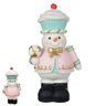 Escultura Resina Boneco de Neve Confeiteiro(azul Rosa) 31cm - 1