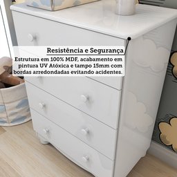 Cômoda Infantil 4 Gavetas 100% MDF Mimo Espresso Móveis - 7