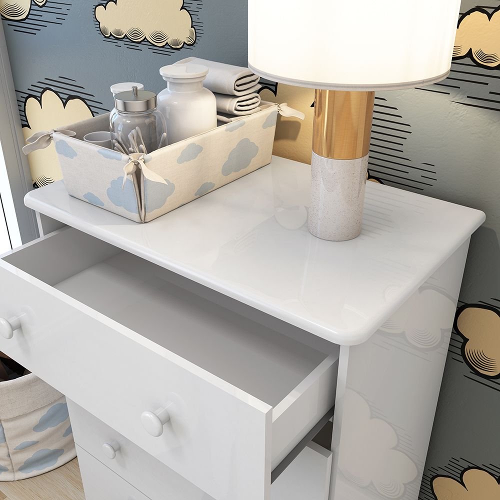 Cômoda Infantil 4 Gavetas 100% MDF Mimo Espresso Móveis - 9