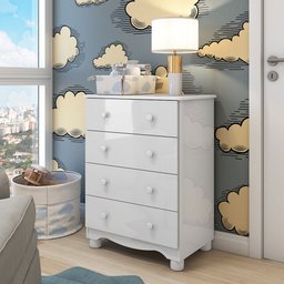 Cômoda Infantil 4 Gavetas 100% MDF Mimo Espresso Móveis - 1