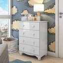Ver imagem 1 de Cômoda Infantil 4 Gavetas 100% MDF Mimo Espresso Móveis Branco/Brilho
