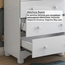 Ver mais imagens de Cômoda Infantil 4 Gavetas 100% MDF Mimo Espresso Móveis Branco/Brilho
