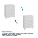 Ver imagem 5 de Cômoda Infantil 4 Gavetas 100% MDF Mimo Espresso Móveis Branco/Brilho