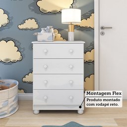 Cômoda Infantil 4 Gavetas 100% MDF Mimo Espresso Móveis - 6