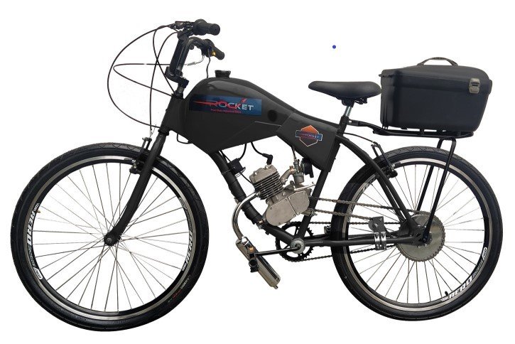Bicicleta Rocket PRETO Motorizada Beach Baú Cargo - Com Carenagem - Preto - 3