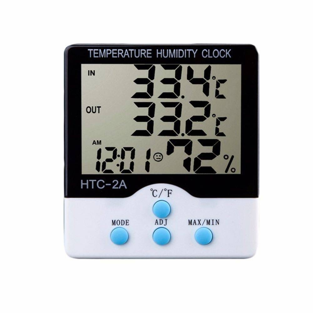Termômetro higrômetro relógio digital parede e mesa - 1