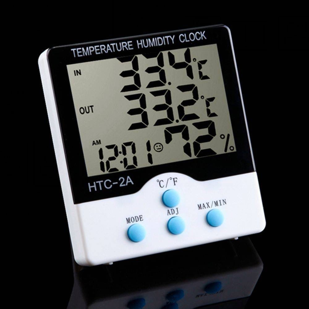 Termômetro higrômetro relógio digital parede e mesa - 4