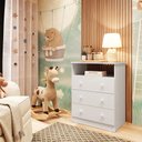 Ver imagem 1 de Cômoda Infantil 3 Gavetas 100% MDF Smim New Branco/Brilho