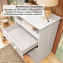 Ver imagem 5 de Cômoda Infantil 3 Gavetas 100% MDF Smim New Branco/Brilho