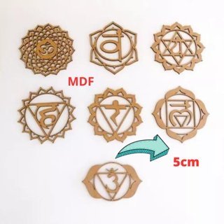 4 Kits com 7 Mandalas 7 Chakras Mdf 5cm - Cru Energia - 2