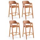 Ver imagem 3 de Kit 4 Banquetas de Madeira Maciça Estofadas Gaia Caramelo