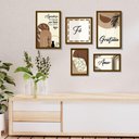 Ver imagem 2 de Kit 5 Quadros Decorativos Frases Fé Gratidão Placas Sala