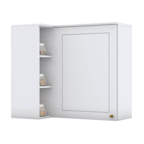 Armário Aéreo Canto Reto 1 Porta Nova York Branco Hp - Henn
