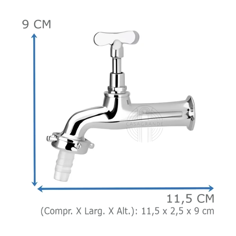 Torneira de Tanque e Jardim Metal Cromada Casagrande Mundial - 4