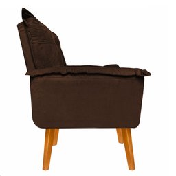 Poltrona Decorativa Opala Pés Palito - Marrom - 4 Poltrona Decorativa Opala Pés Palito - Marrom - 4