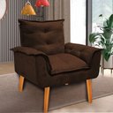 Ver imagem 2 de Poltrona Decorativa Opala Pés Palito - Marrom