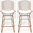 Ver imagem 1 de Kit de 2 Banquetas Bertoia Pintada Cobre Assento Branco