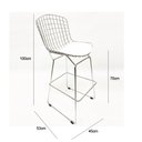 Ver imagem 6 de Banqueta para cozinha Bertoia cromada assento branco altura 70cm - Direto de Fábrica