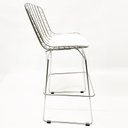 Ver imagem 4 de Banqueta para cozinha Bertoia cromada assento branco altura 70cm - Direto de Fábrica
