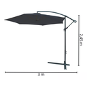 Ver imagem 2 de Ombrelone Articulado Guarda Sol de Praia Jardim Lateral 3 Metros Azul Rm Decor