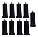 Ver imagem 4 de Kit 8 Pés e 4 Rodízio Preto para Cama Box 13 Cm Altura