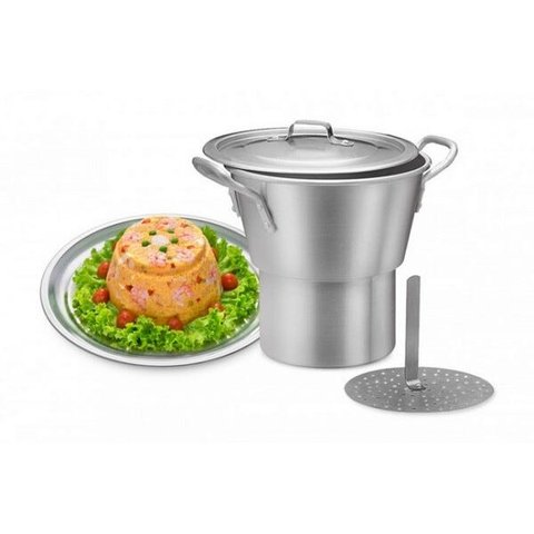 Cuscuzeira hotel com base 4,5lt I 30cm I Abc Alumínio I Polida