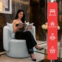 Ver imagem 3 de Poltrona Orgânica Base Giratória Maya Boucle Cinza Redonda Decorativa - Arkell