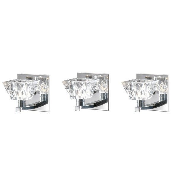 3 Arandela Interna Cristal Transparente Espelho Banheiro Quarto alz5 - 1