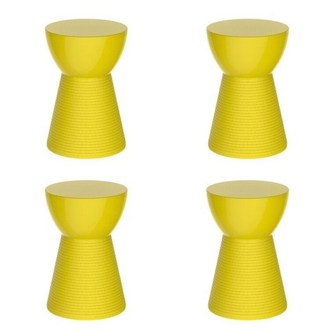 Conjunto com 4 Banquetas Sili Amarelo/Limão Siciliano