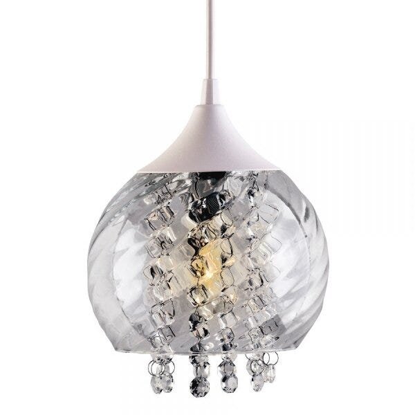 2 und Lustre Pendente Vidro e Cristal Transparente Sala Quarto Alz28 - 2