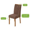 Ver imagem 7 de Conjunto Sala de Jantar Mesa Athenas 120 Tampo no Glass com 4 Cadeiras Apogeu - Lopas Amendoa Clean 