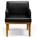 Ver imagem 7 de Kit 2 Poltronas Decorativas Para Sala De Estar E Recepção Beatriz W01 Couríssimo Preto - Lyam
