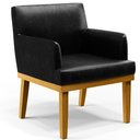 Ver imagem 4 de Kit 2 Poltronas Decorativas Para Sala De Estar E Recepção Beatriz W01 Couríssimo Preto - Lyam