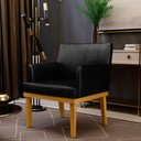 Ver imagem 3 de Kit 2 Poltronas Decorativas Para Sala De Estar E Recepção Beatriz W01 Couríssimo Preto - Lyam