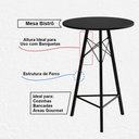 Ver imagem 2 de Conjunto Mesa Bistrô Redonda Estrutura em Ferro Preto com Tampo Preto com 2 Banquetas Eames Preta