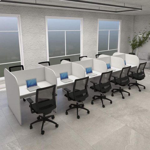 Espaço de Trabalho Call Center para 10 Pessoas Cz 4,60m F5 Cor:cinza