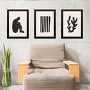Ver imagem 1 de Kit 3 Quadros Artístico Matisse Geométrico 45x34cm - com Vidro:moldura Preta