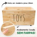 Ver imagem 2 de Baú de Madeira Toys Organizador para Brinquedos com Rodinhas