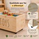 Ver imagem 4 de Baú de Madeira Toys Organizador para Brinquedos com Rodinhas