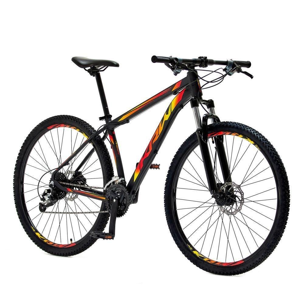 Bicicleta Aro29 Krw Alumínio Shimano 24v Freio Hidráulico S5 17 Preto-amarelo e Vermelho - 6