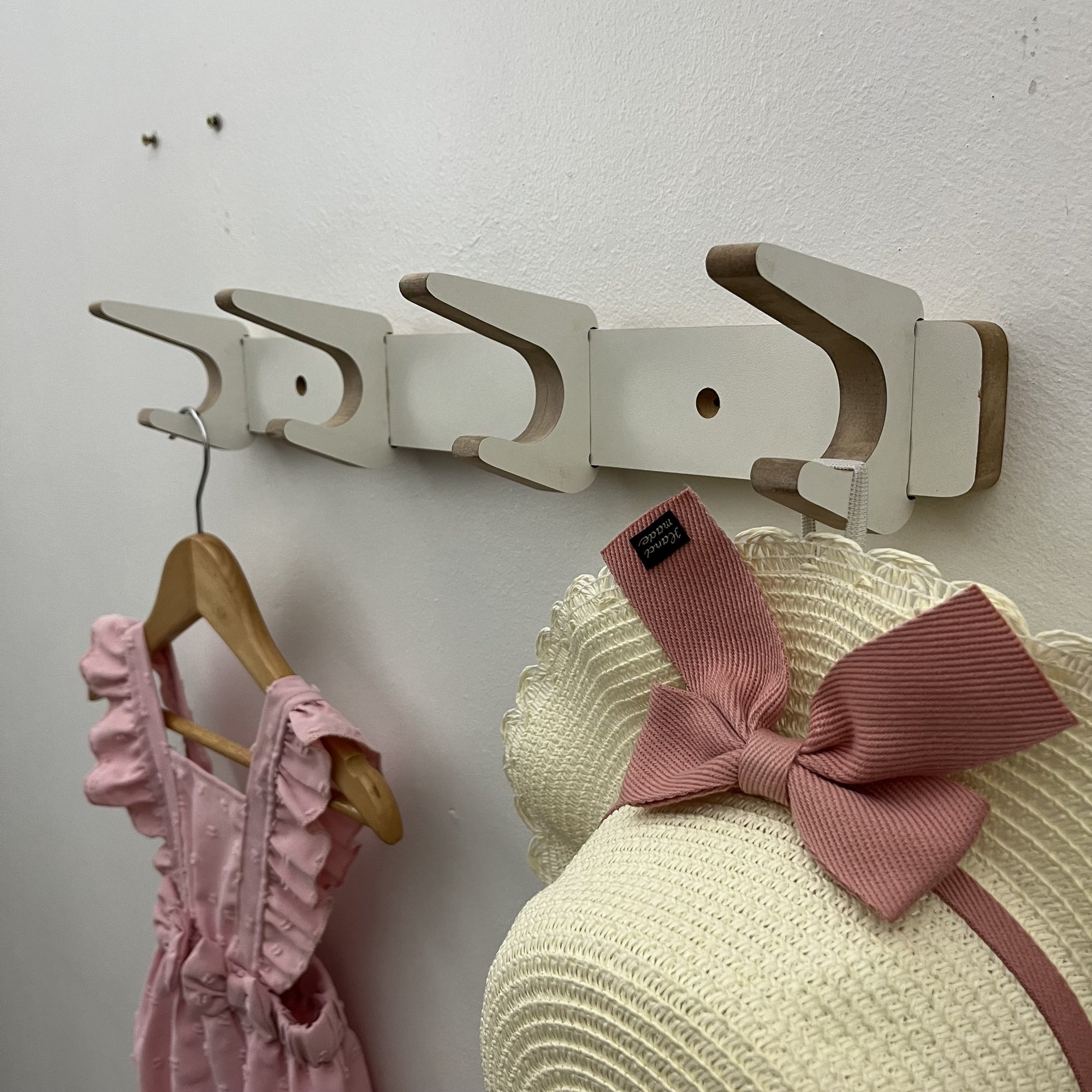 2 Cabideiros Duplo Parede Gancho Suporte Roupas Decoração:branco
