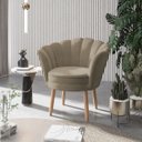 Ver imagem 2 de Poltrona Cadeira Decorativa Recepção Salao Quarto Menina Cor:capuccino