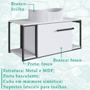 Ver imagem 3 de Gabinete Susp e Cuba Marmore Sintetico P1019x941012 Branco Branco Pp