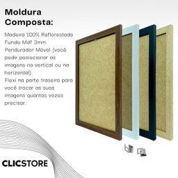 Moldura A2 42x60cm com Fundo sem Vidro Quadro Poster Foto:carvalho - 4