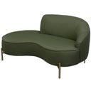 Ver imagem 1 de Sofá Curvo 03 Lugares 180cm Braço Esquerdo Thommy Pés Ouro Fosco Linho Verde - Casaepoltrona